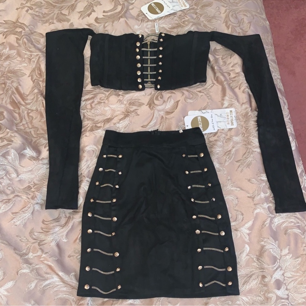 Oh Polly No Pain No Chain Black Skirt Set US4 Small - Picture 5 of 6